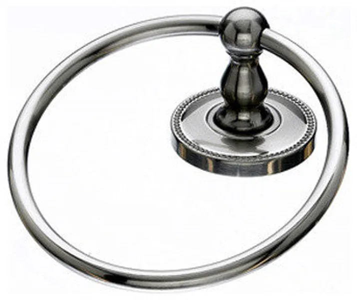 Edwardian Bath Ring - Bushed Satin Nickel - Beaded Back Plate