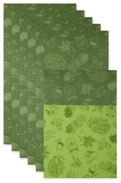 Eggplant Market Print Fridge Liner Set/6