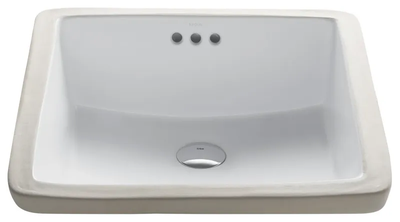 Elavo Ceramic Square Undermount Bathroom Sink, White