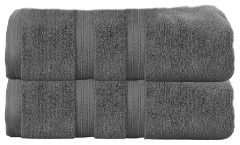 Elegance Essentials 550GSM 100% Cotton Bath Towel, Set of 2, 27"x54", Dark Grey