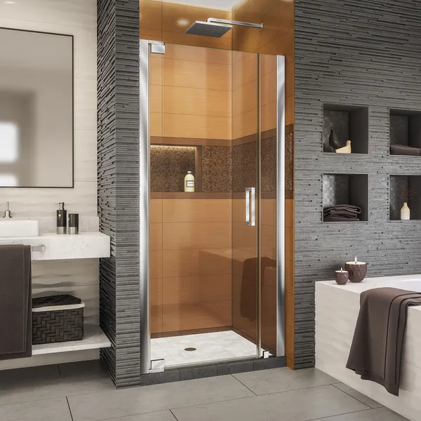 Elegance-LS 29 1/4 - 31 1/4"Wx72"H Frameless Pivot Shower Door, Chrome