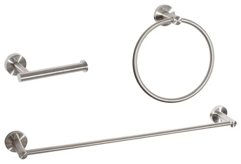 Elegant Lighting Alma 3-Piece Bathroom Hardware Set, Brushed Nickel