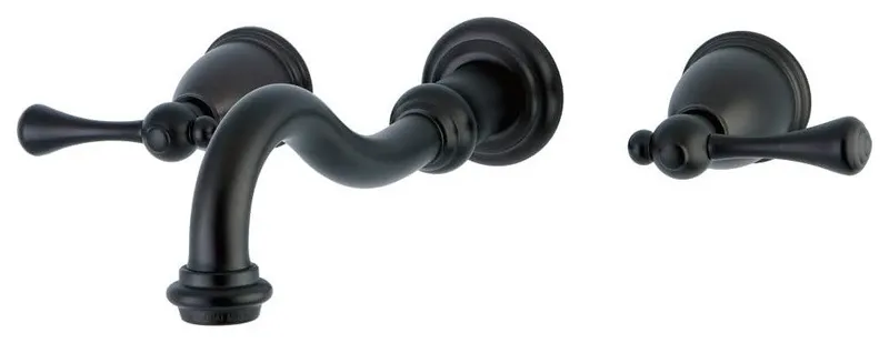 Elegant Wall Mounted Bathroom Faucet with Lever Handles & Ceramic Cartridge, Oil Rubbed Bronze