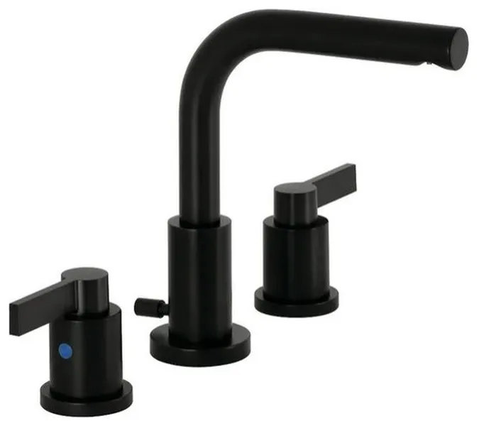 Elegant White Ceramic Sink with Widespread Faucet and Pop-Up Drain, Black