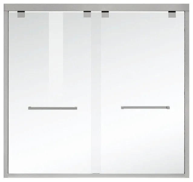 Eleganttd333-6060Bnk Semi-Frameless Tub Door 60 X 60 Brushed Nickel