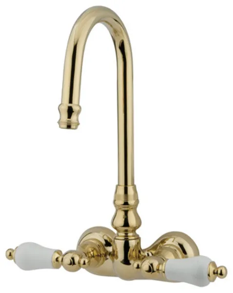 Elements Of Design DT0712PL Double Handle Wall Mounted Clawfoot - Polished