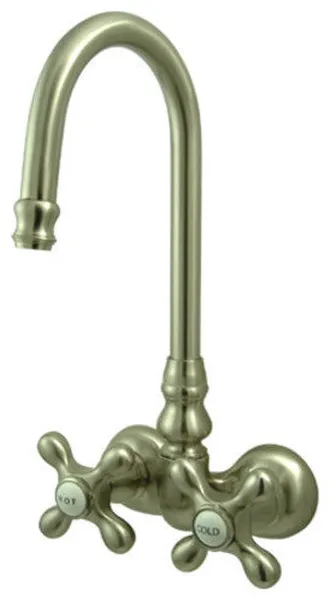 Elements Of Design DT0718AX Double Handle Wall Mounted Clawfoot - Satin Nickel