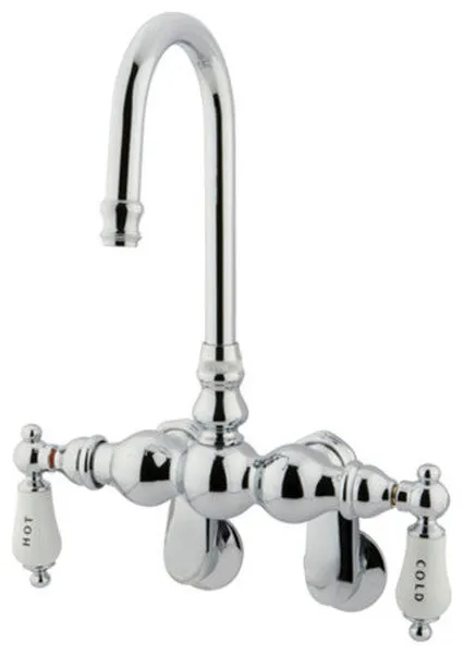 Elements Of Design DT0821CL Double Handle Wall Mounted Clawfoot - Chrome