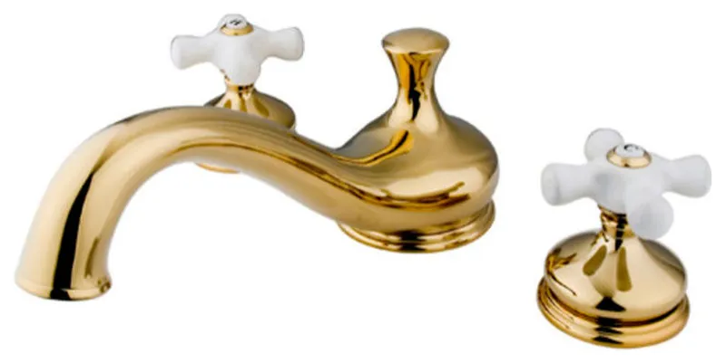 Elements Of Design ES3332PX Double Handle Deck Mounted Roman Tub - Polished