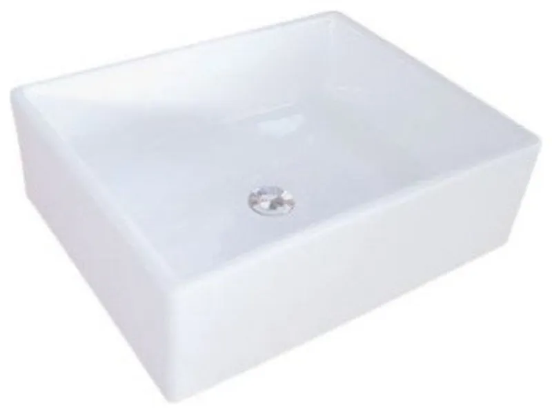 Elements White China Vessel Bathroom Sink without Overflow Hole EV4158