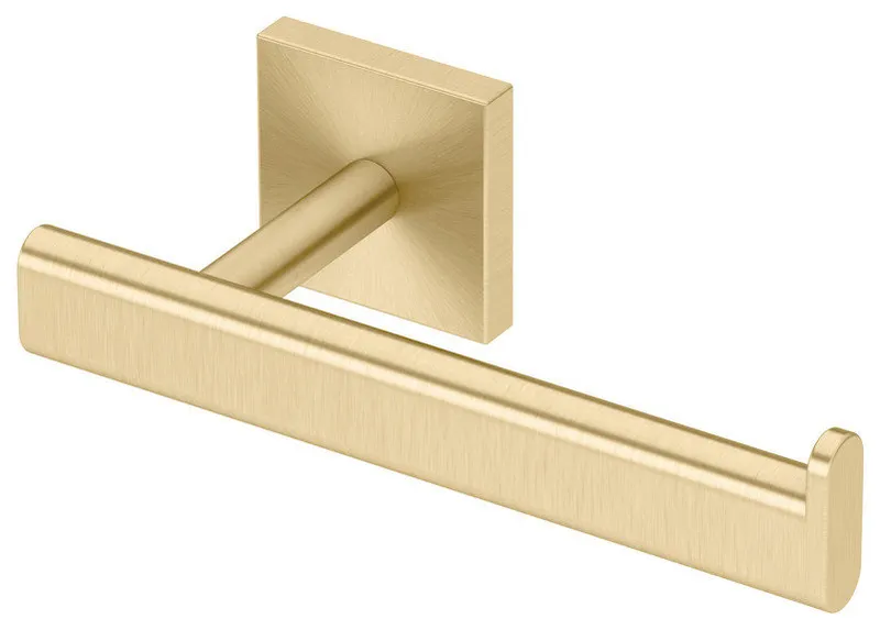 Elevate Toilet Paper Holder, Brushed Brass, Euro