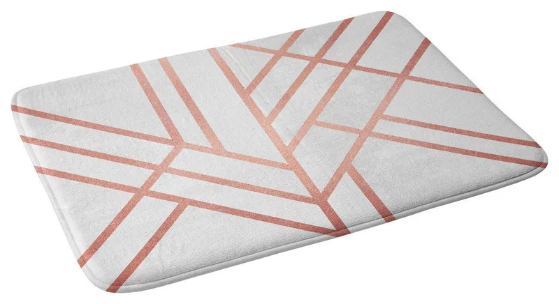 Elisabeth Fredriksson Art Deco Rose Gold Memory Foam Bath Mat