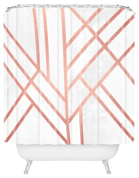 Elisabeth Fredriksson Art Deco Rose Gold Shower Curtain, 72"x69"