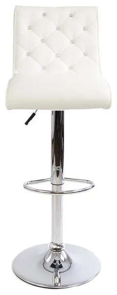 Elizabeth Crystal Tufted Vanity Stool, White