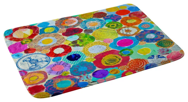 Elizabeth St Hilaire Nelson Concentric Circles Memory Foam Bath Mat