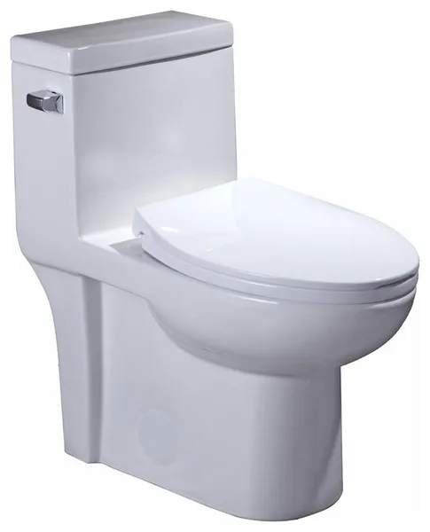 Ella One Piece Toilet, 1.28 GPF, Elongated Pure White, Seat Included
