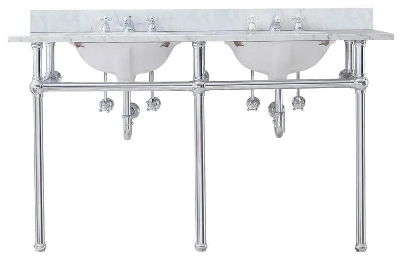 Embassy 60" Wide Double Wash Stand Only, Chrome