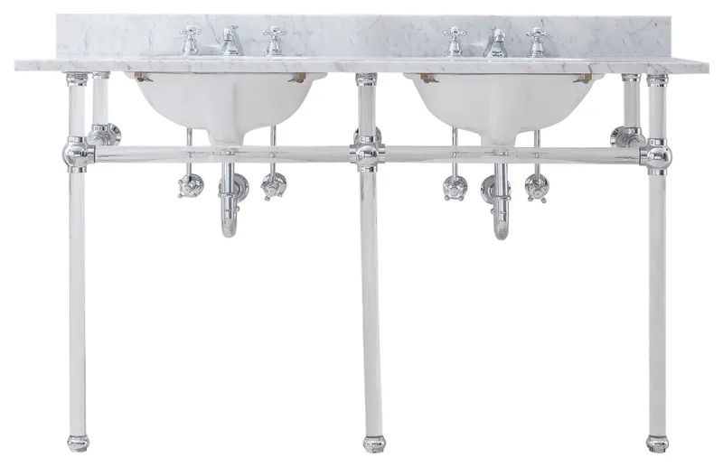Empire 60" Wide Double Wash Stand Only, Chrome
