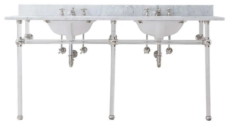 Empire 72" Wide Double Wash Stand Only, Polished Nickel