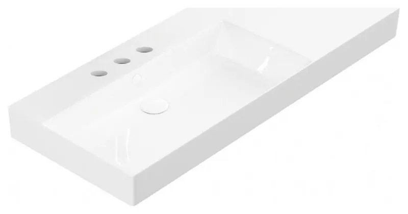 Energy 110.03 Bathroom Sink in Glossy White with Three Faucet Holes