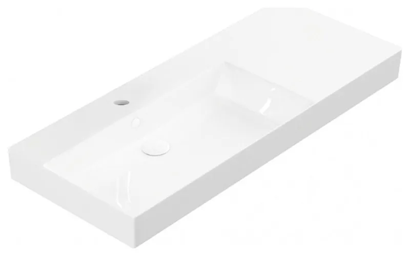 Energy 90.01 Bathroom Sink in Glossy White with Single Faucet Hole