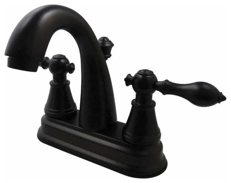 English Classic Single Handle 4" Centerset Lavatory Faucet, Oil Rubbed Bronze