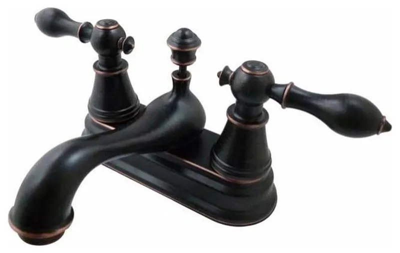 English Classic Two Handle 4" Centerset Lavatory Faucet, Naples Bronze