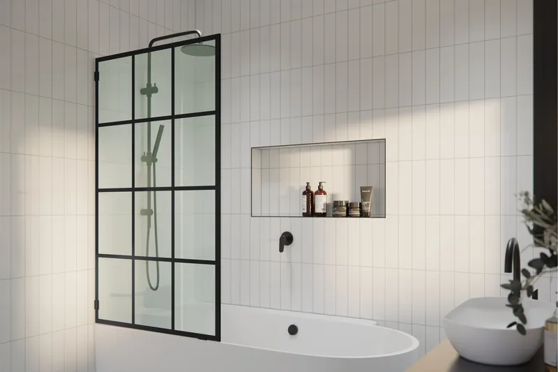 Esprit 58.25" x 30" French Monture Noir - Single Fixed Bath Panel