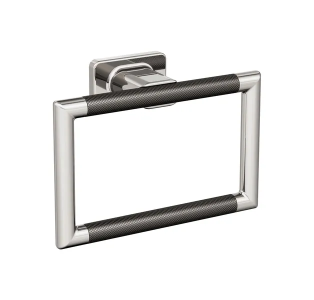 Esquire Contemporary Towel Ring, Polished Nickel/Gunmetal
