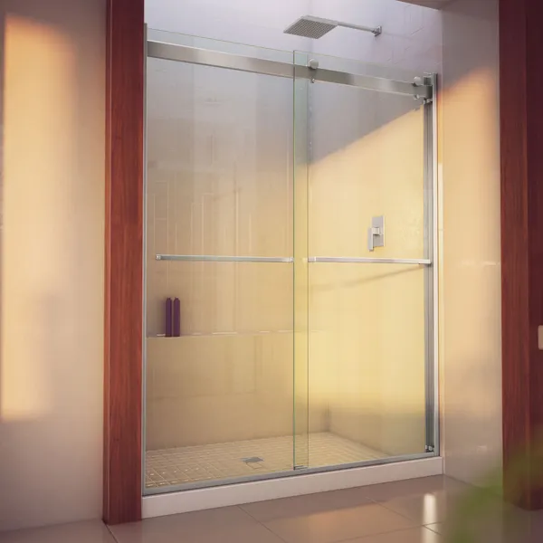 Essence-H 56-60" W x 76" H Semi-Frameless Bypass Shower Door, Brushed Nickel