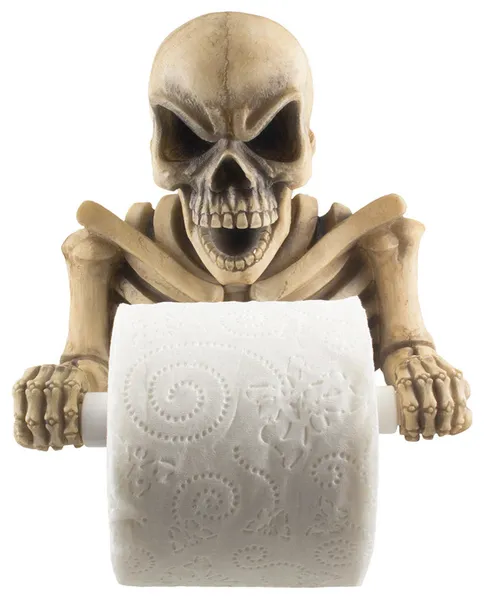 Evil Skeleton Decorative Toilet Paper Holder Bathroom Wall Decor