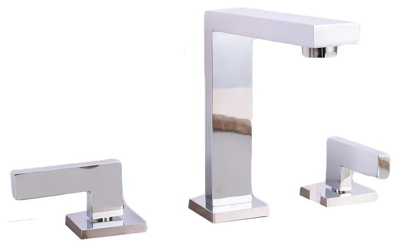 Eviva Sleek 2 Handles, 3 Holes, Chrome Bathroom Sink Faucet