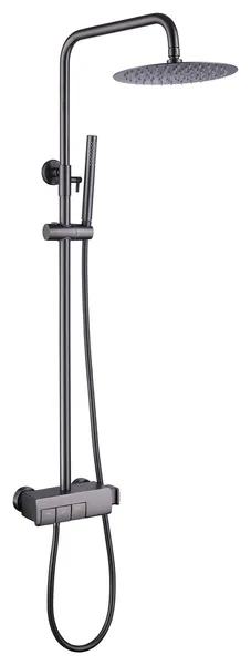 Exposed Shower System, Wall Mounted Shower Faucet, Gun Grey