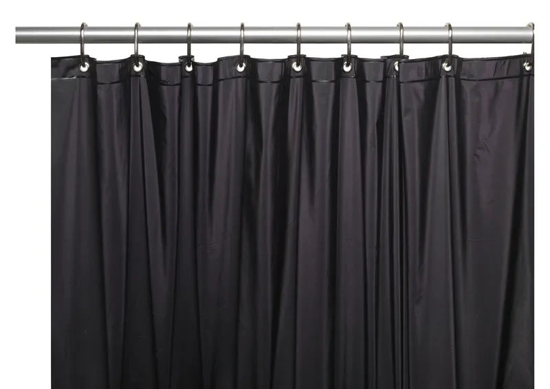 Extra Long, 5 Gauge Vinyl Liner with Metal Grommets, Black, 84"x72