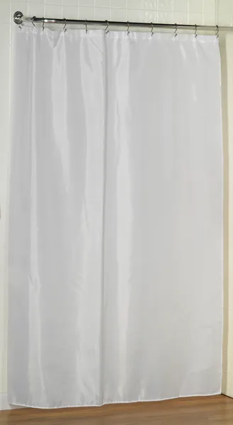 Extra Long (96'') Polyester Fabric Shower Curtain Liner in White