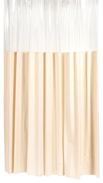Extra Long "Window" Vinyl Shower Curtain in Ivory