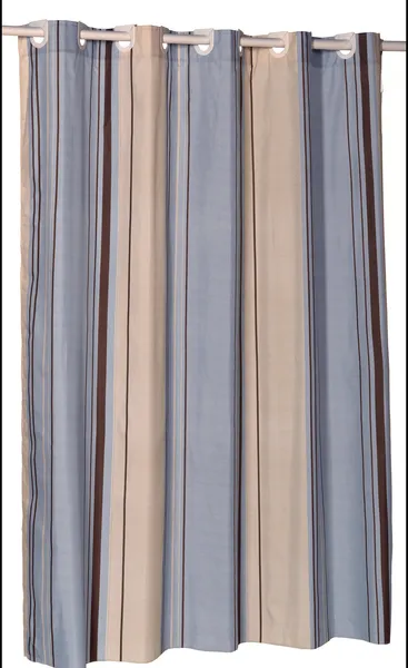 EZ-ON "Stripes" Polyester Shower Curtain in Light Blue