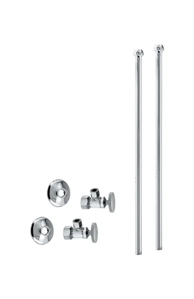 Faucet Kit - 5/8" Od X 3/8" Od X 20" Bullnose In Polished Chrome