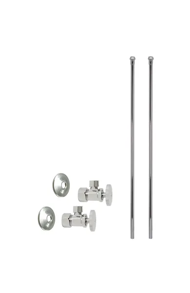 Faucet Kit - 5/8" Od X 3/8" Od X 20" Bullnose In Polished Chrome, Polished Nickel