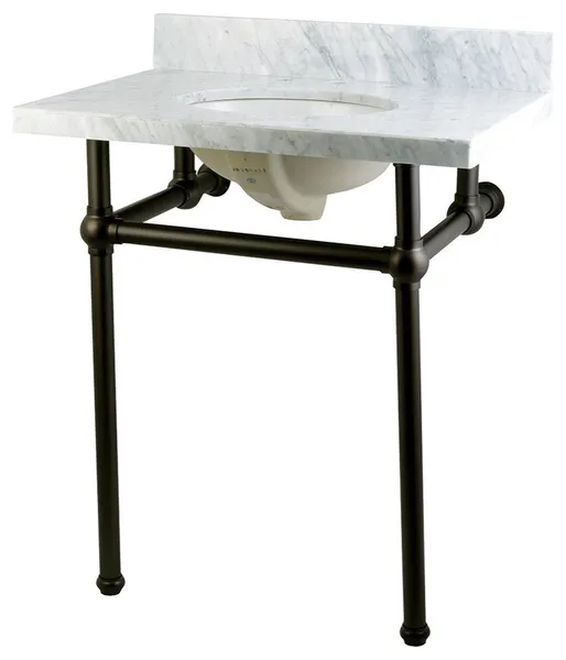 Fauceture KVPB30MB5 Vanity and Sink with Brass Pedestal, Oil Rubbed Bronze