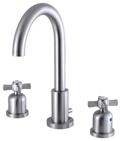 Fauceture Widespread Bathroom Faucet With Brass Pop-Up, Brushed Nickel