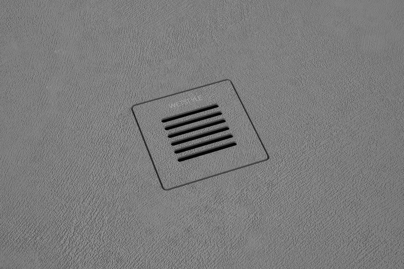 Feel Shower Base, Center Drain High Density Stone Composite, Grey, 60x36