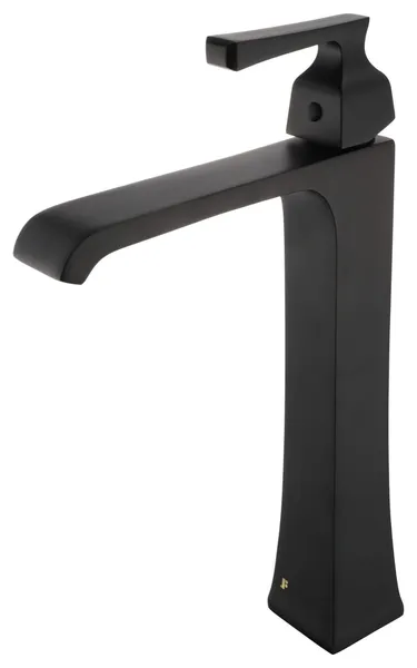 Fine Fixtures Arched Square Single Hole Vessel Sink Bathroom Faucet, Black