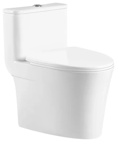 Fine Fixtures Modern One Piece Round Toilet, 12" Rough-in