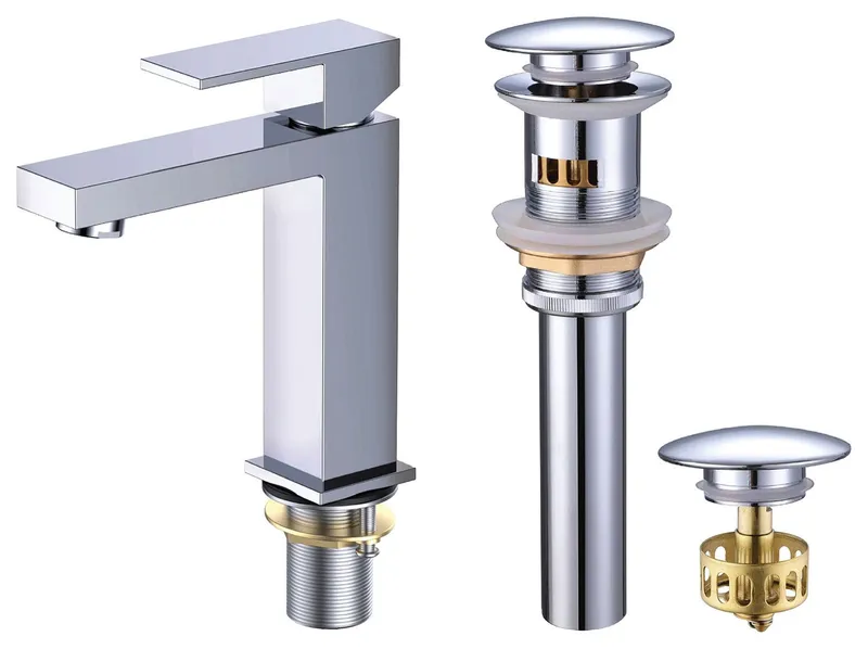 Fine Fixtures Modern Single Hole Bathroom Sink Faucet with Pop-up Drain