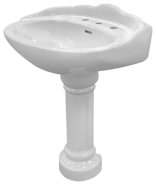Fine Fixtures Vitreous China Victorian Pedestal Sink, White, 26"