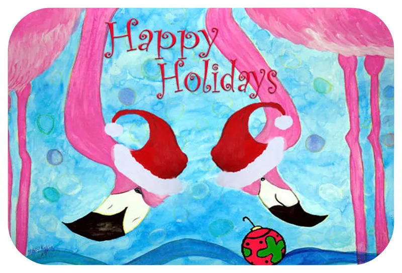 Flamingo Holliday Bath Mat, 20"x15"