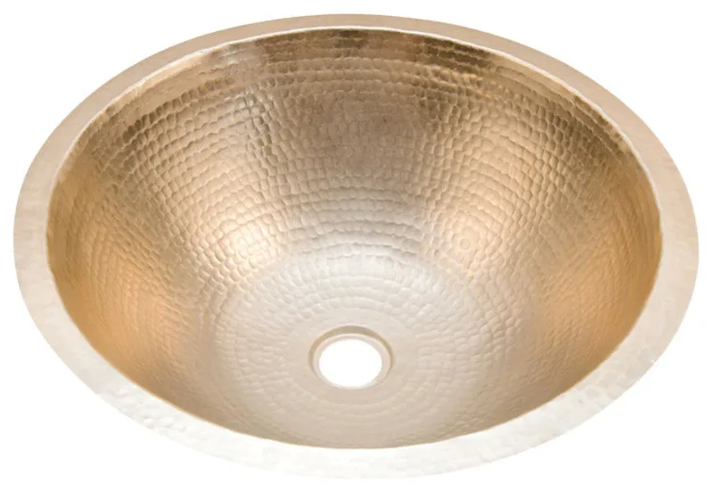 Flat Rim Round Bathroom Copper Sink