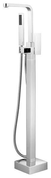 Floor Mounted Single Handle Bathtub Faucet, Handheld Shower, Chrome