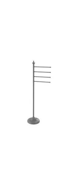 Floor Standing 4 Pivoting Swing Arm Towel Holder, Matte Gray